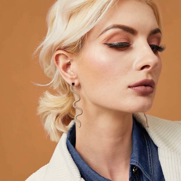 3/$33 Gold Snake Serpent Post Earrings - Picture 5 of 10